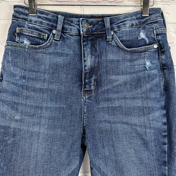 Judy Blue Women's Skinny Fit Control Top Raw Hem Capri Jean, Size 11/30, Auburn - Picture 5 of 16